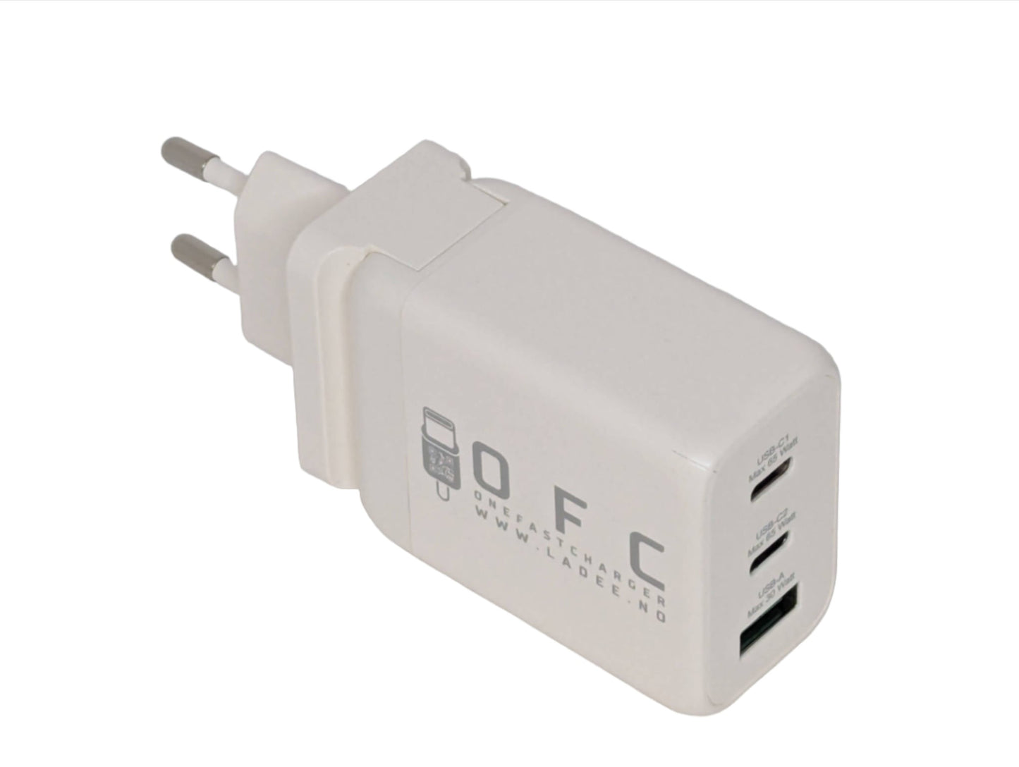 65 watt gan lader macbook mobiltelefon pc og andre enhert